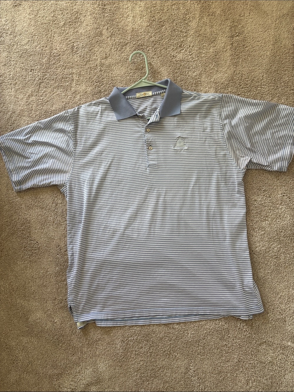 Peter Millar Light Purple & White Striped Polo – Double Mercerized Cotton L